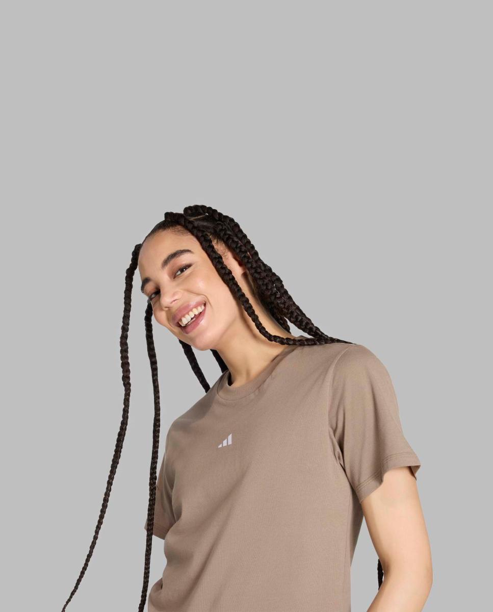 T-shirt de mulher Essentials adidas Bege-4