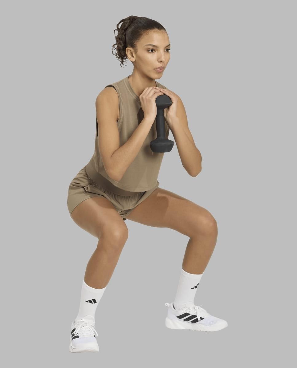 T-shirt de Mulher Workout Essentials Bege-3