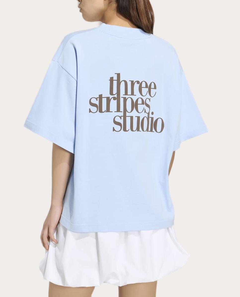 T-shirt de Mulher 3 Stripes Studio Azul-2