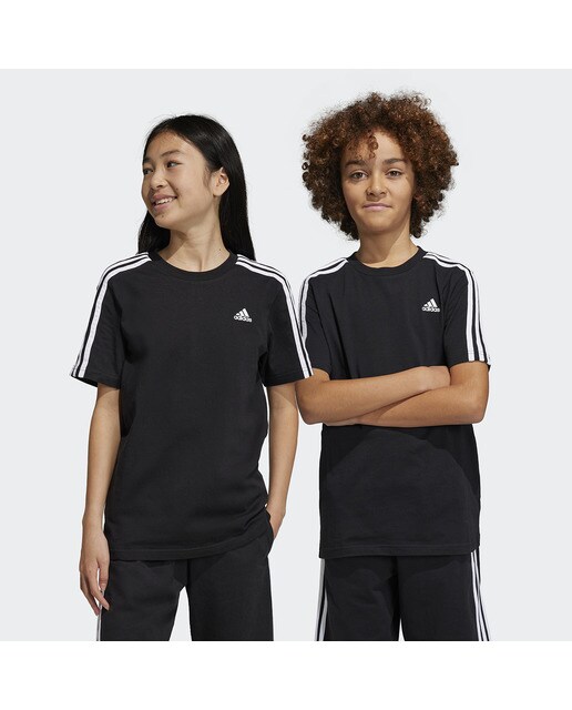 T-shirt de Criança Essentials 3-Stripes Preto / Branco-1