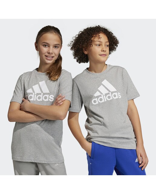 T-shirt de Criança Essentials Big Logo Cotton Cinzento / Branco-1