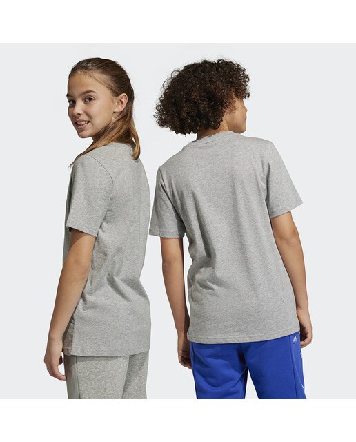 T-shirt de Criança Essentials Big Logo Cotton Cinzento / Branco-2