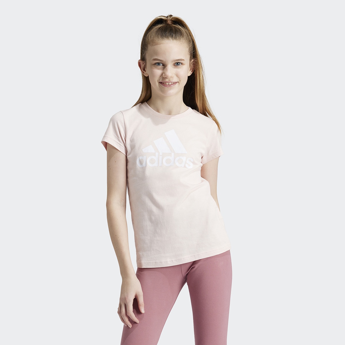 T-shirt de Menina Essentials Big Logo Cotton Rosa-1