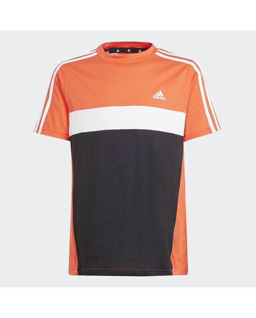 T-shirt de Menino Tiberio Colorblock Cotton 3 Faixas Laranja-1