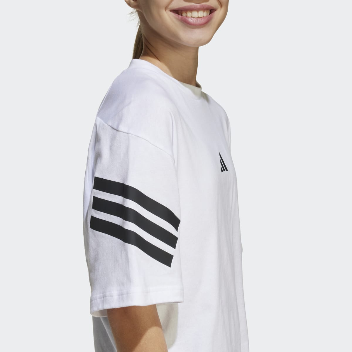 T-shirt de Criança Future Icons 3 Faixas Branco-3