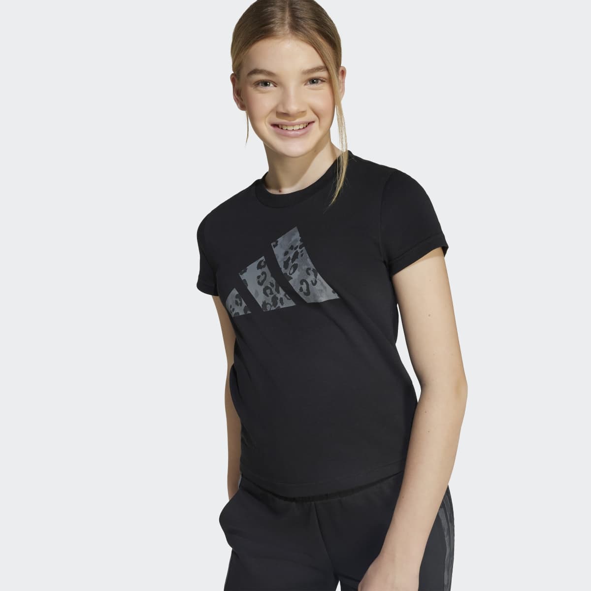 T-shirt de Menina Animal Big Logo Single Jersey Kids Preto-3