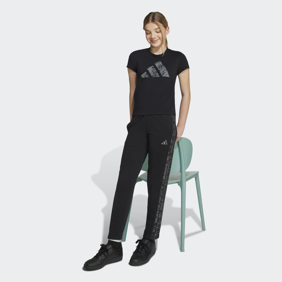 T-shirt de Menina Animal Big Logo Single Jersey Kids Preto-5