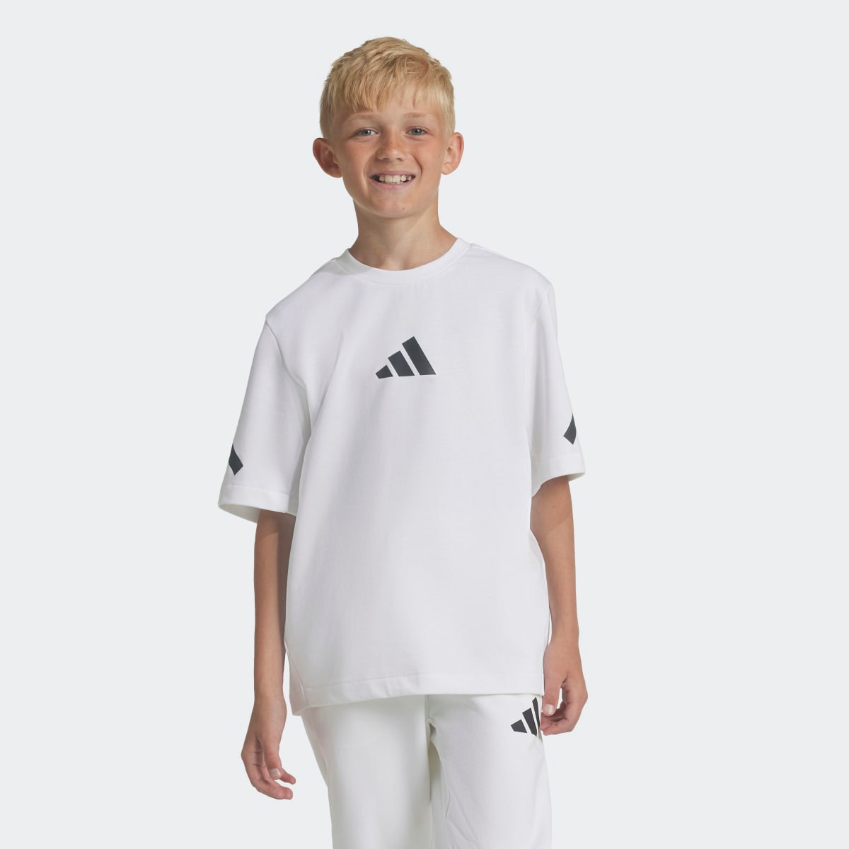 T-shirt de menino Z.N.E Adidas Branco-3
