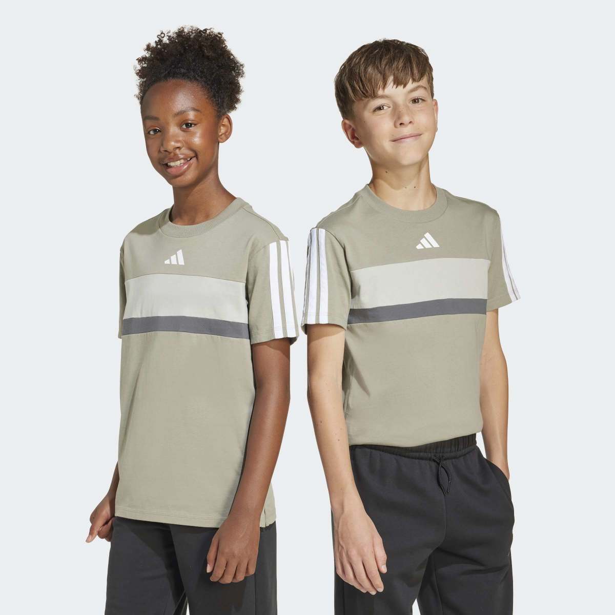 T-shirt de Criança Seasonal Essentials Tiberio 3 Faixas Verde-8
