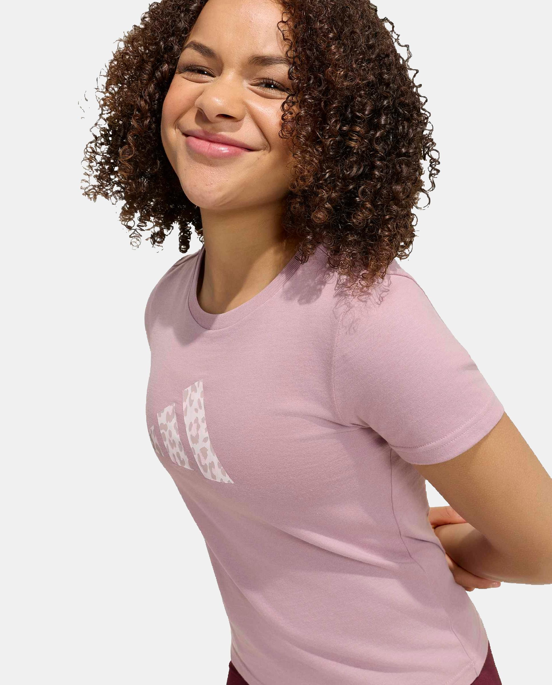 T-shirt de Menina com Animal Print Rosa-4