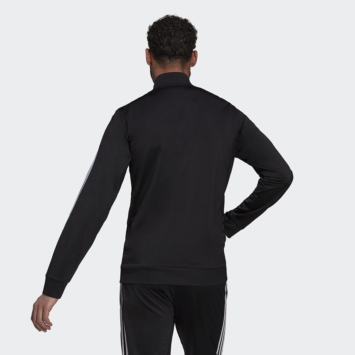 Sweatshirt de Homem Primegreen Essentials Warm-Up 3 Faixas Preto-2