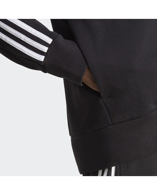 Casaco de Homem Essentials French Terry 3 Faixas Preto-3