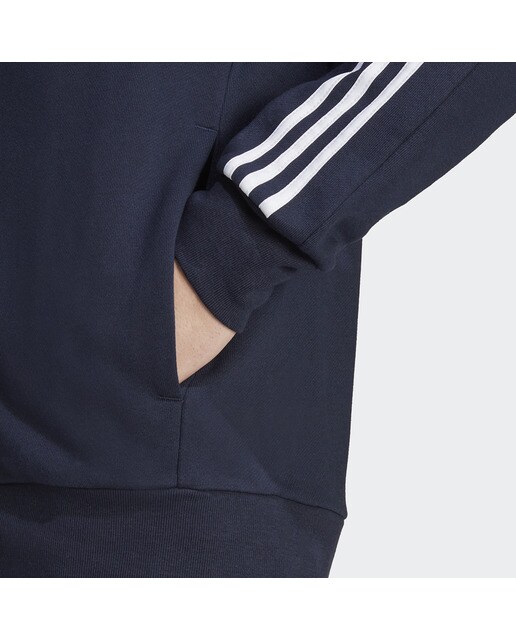 Casaco de Homem Essentials French Terry 3 Faixas Azul-3