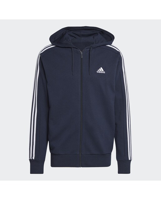 Casaco de Homem Essentials French Terry 3 Faixas Azul-6
