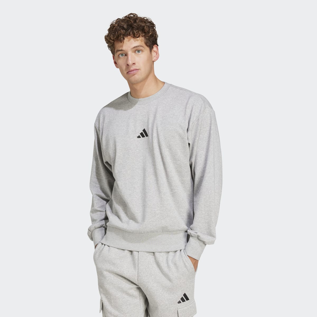 Sweatshirt de Homem Essentials Feelcozy French Terry Cinzento-1