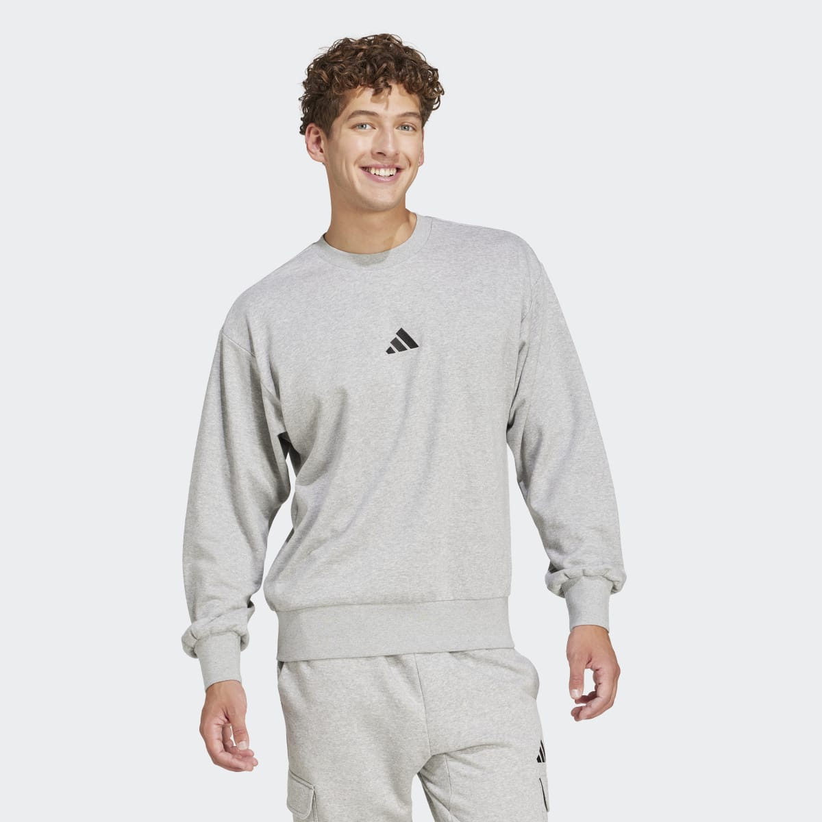 Sweatshirt de Homem Essentials Feelcozy French Terry Cinzento-4
