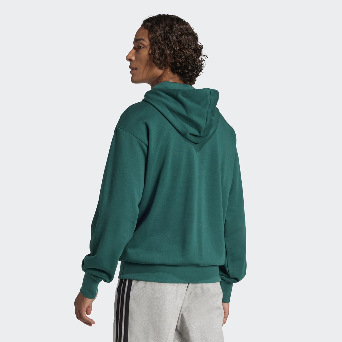 Sweatshirt de Homem com Capuz Essentials Big Logo French Terry Verde-2
