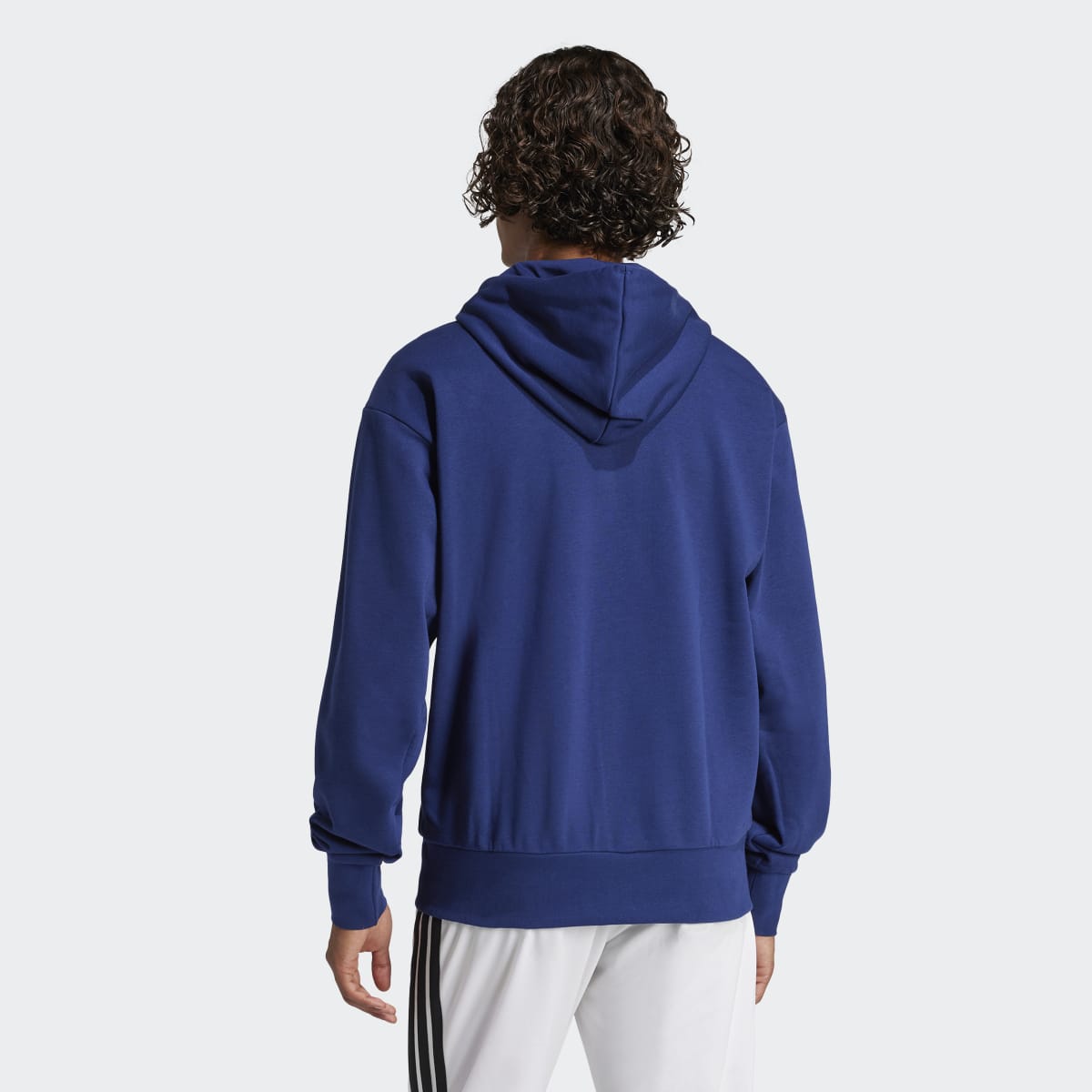 Sweatshirt de Homem com Capuz Essentials Big Logo French Terry Azul-2