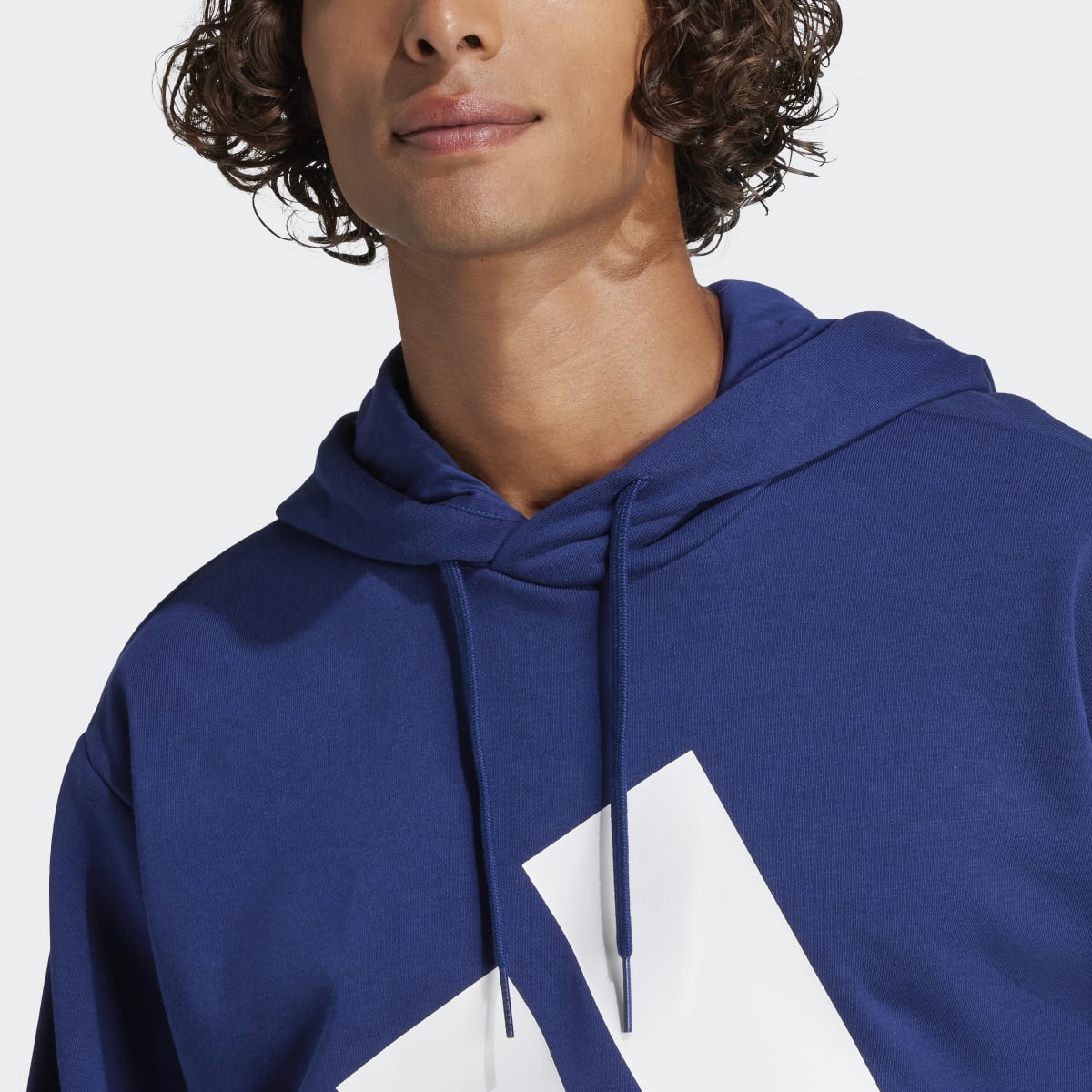 Sweatshirt de Homem com Capuz Essentials Big Logo French Terry Azul-3