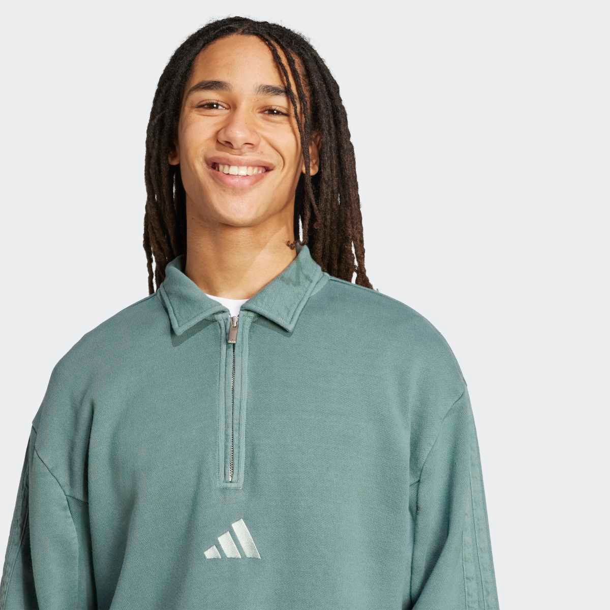 Sweatshirt de Homem All SZN French Terry Washed Half-Zip Verde-4