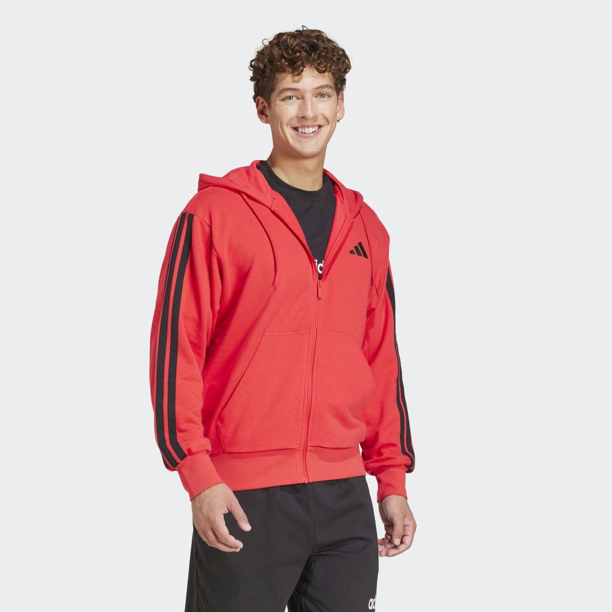 Sweatshirt de Homem Essentials French Terry 3 Faixas Vermelho-3