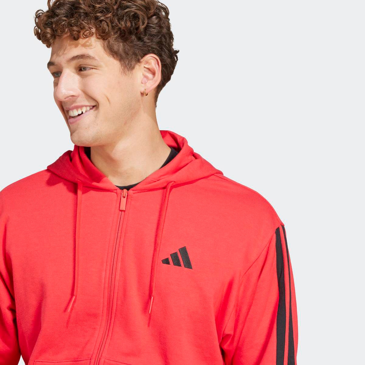 Sweatshirt de Homem Essentials French Terry 3 Faixas Vermelho-4