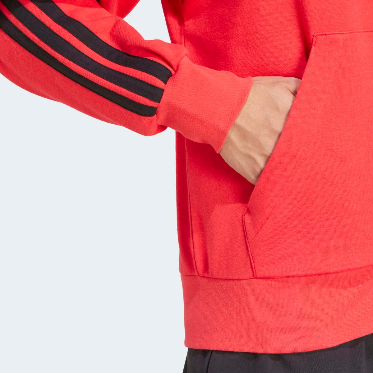 Sweatshirt de Homem Essentials French Terry 3 Faixas Vermelho-5