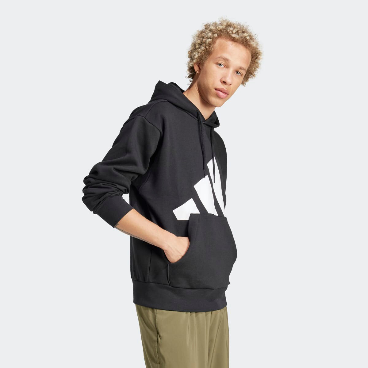 Sweatshirt de Homem Essentials Big Logo Fleece Preto-3