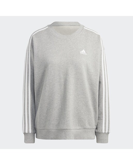Sweatshirt de Mulher Essentials 3 Faixas Cinzento-6