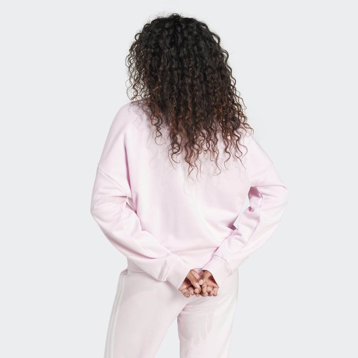 Sweatshirt de Mulher Essentials French Terry 3 Faixas Rosa-2