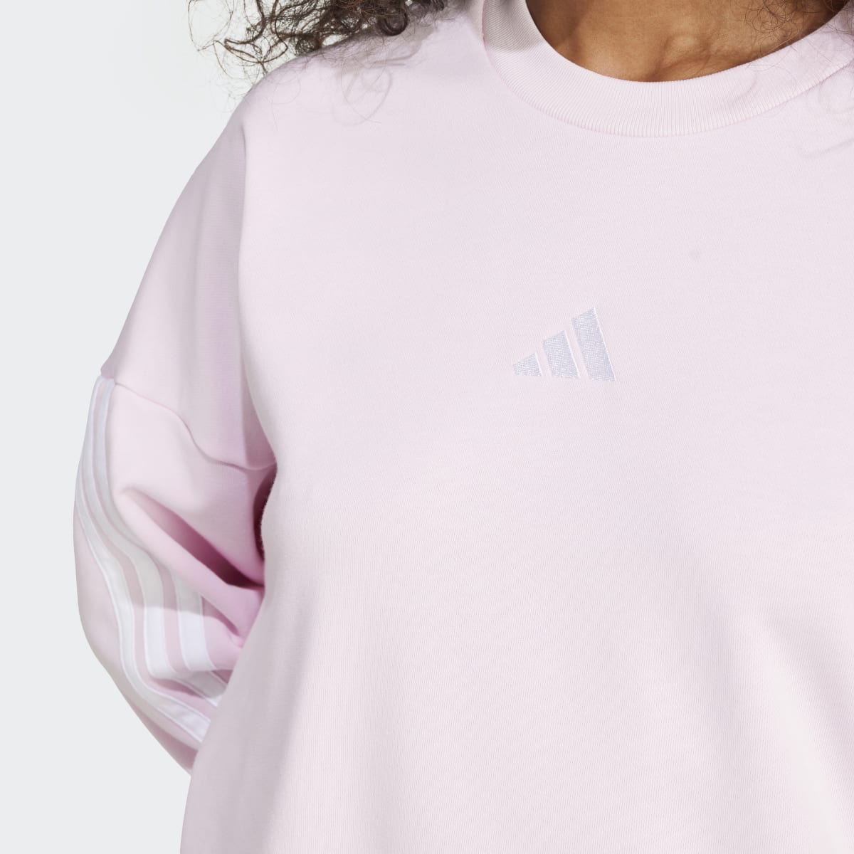 Sweatshirt de Mulher Essentials French Terry 3 Faixas Rosa-3