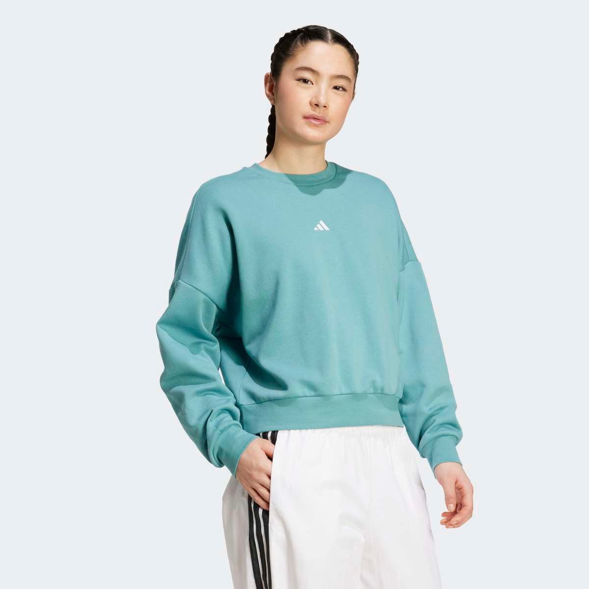 Sweatshirt de Mulher Essentials Small Logo Feelcozy Turquesa-3