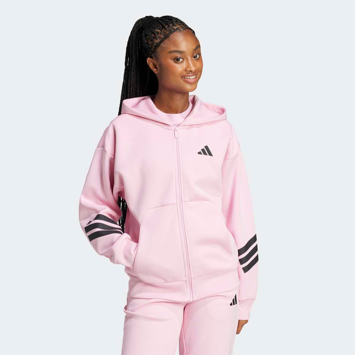 Sweatshirt de Mulher Future Icons 3 Faixas Rosa-1