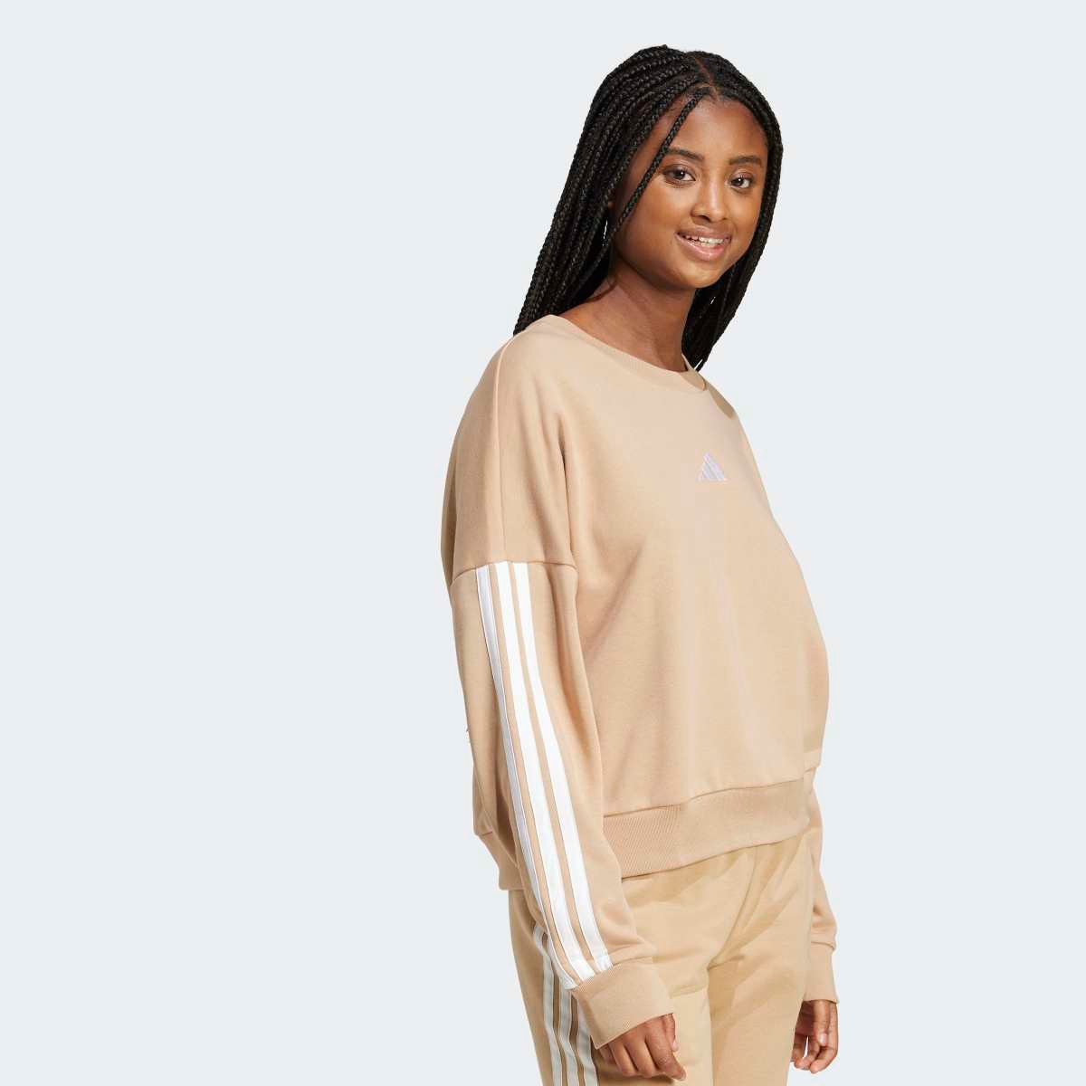 Sweatshirt Essentials French Terry 3 faixas Castanho-4