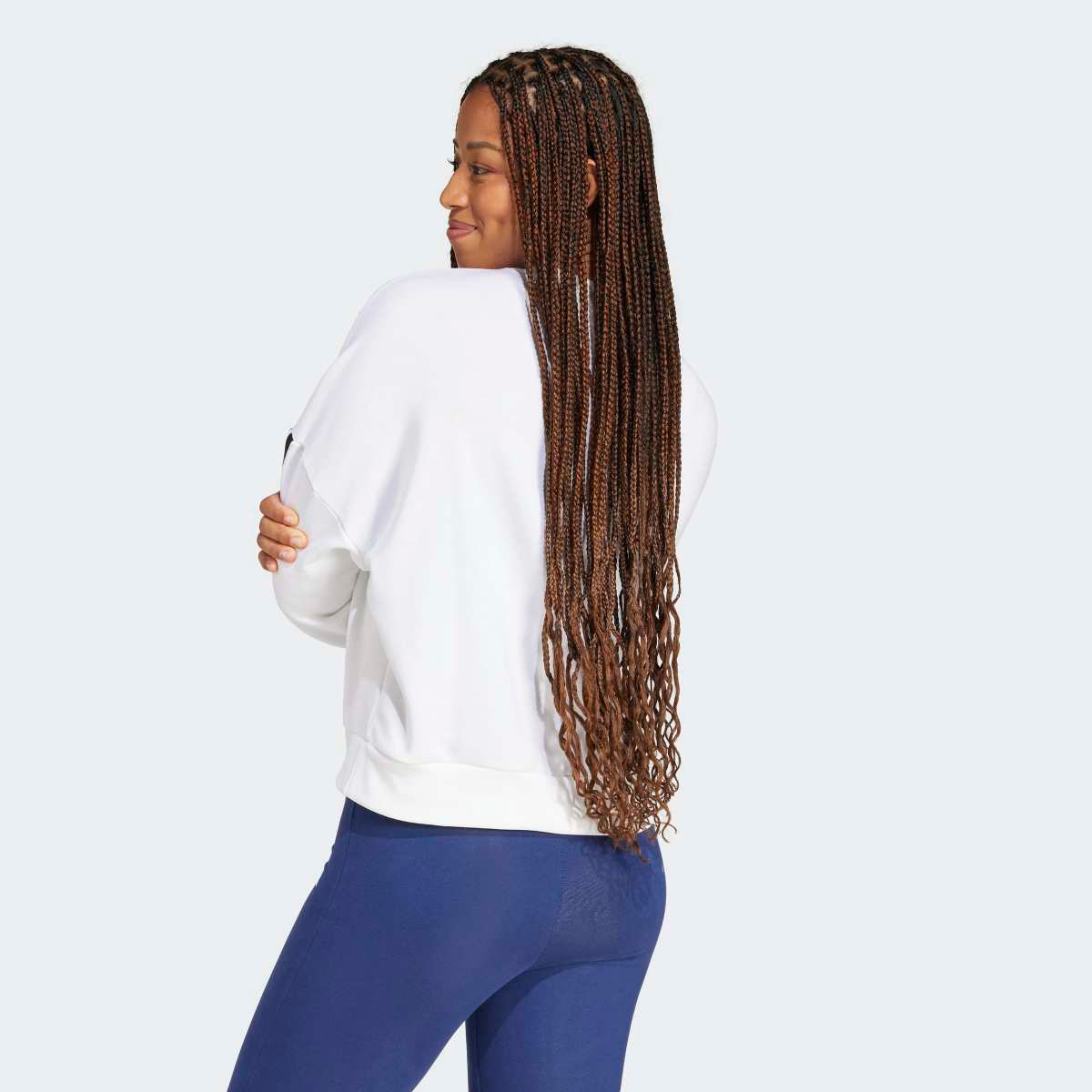 Sweatshirt Essentials French Terry 3 faixas Branco-2