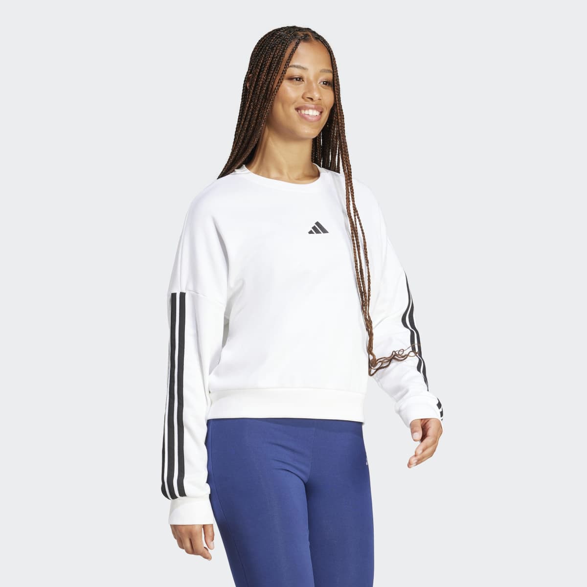 Sweatshirt Essentials French Terry 3 faixas Branco-3