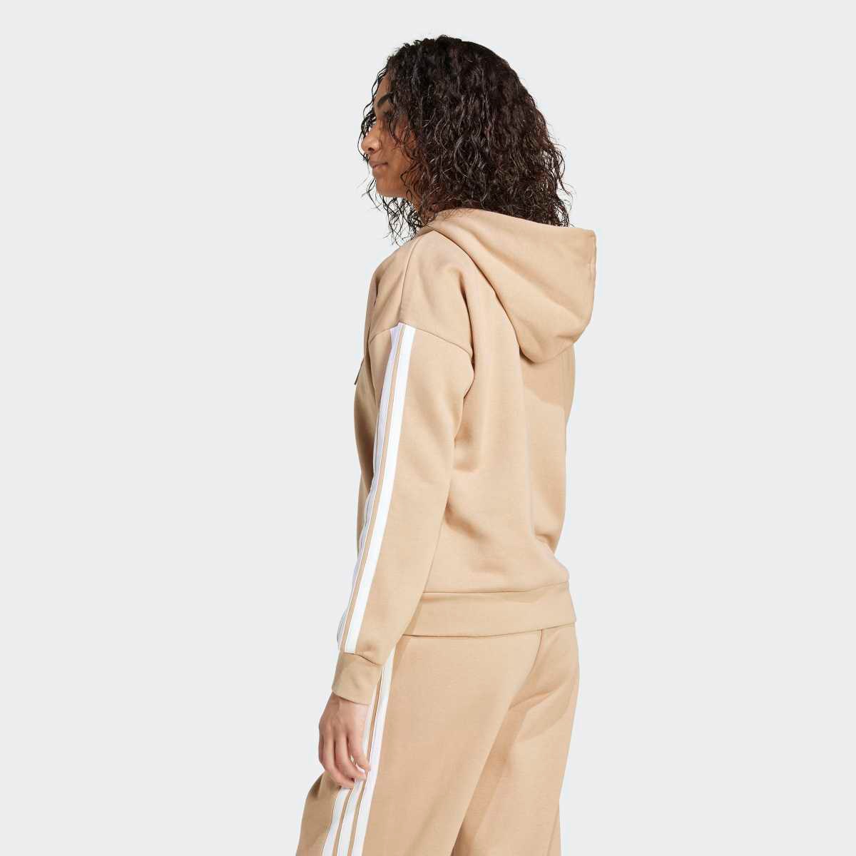Sweatshirt de Mulher Essentials Fleece 3 Faixas Castanho-2