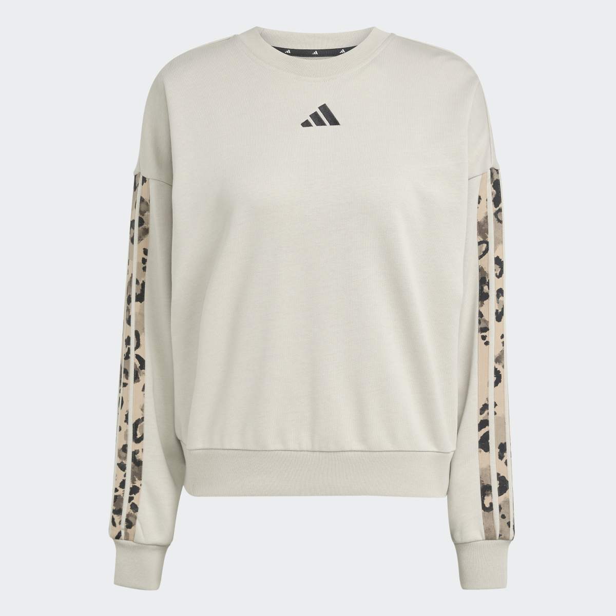 Sweatshirt de Mulher Animal Print 3 Faixas Bege-6