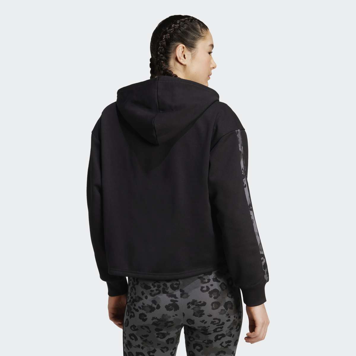 Sweatshirt de Mulher Animal Print 3 Faixas Preto-2
