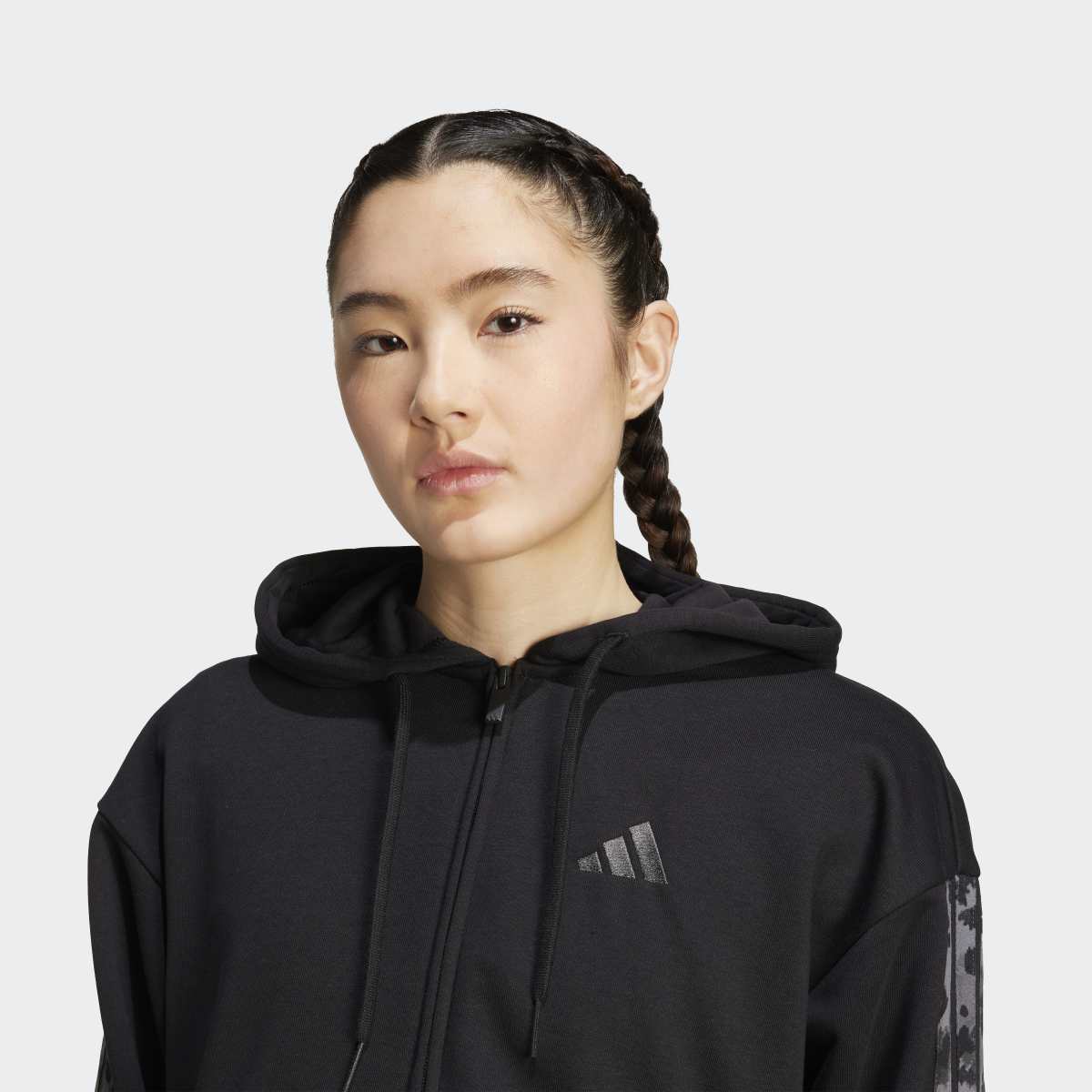 Sweatshirt de Mulher Animal Print 3 Faixas Preto-4