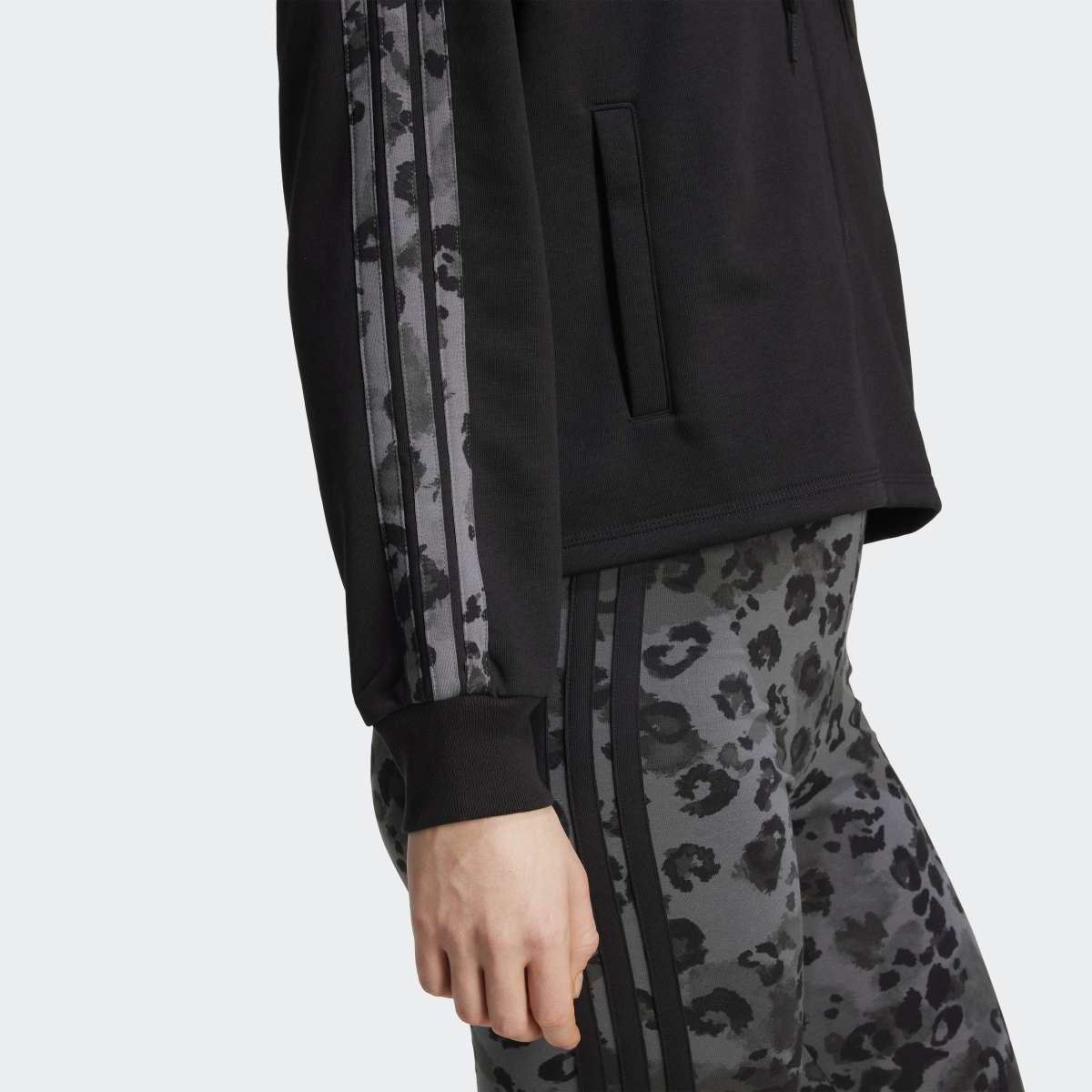Sweatshirt de Mulher Animal Print 3 Faixas Preto-5