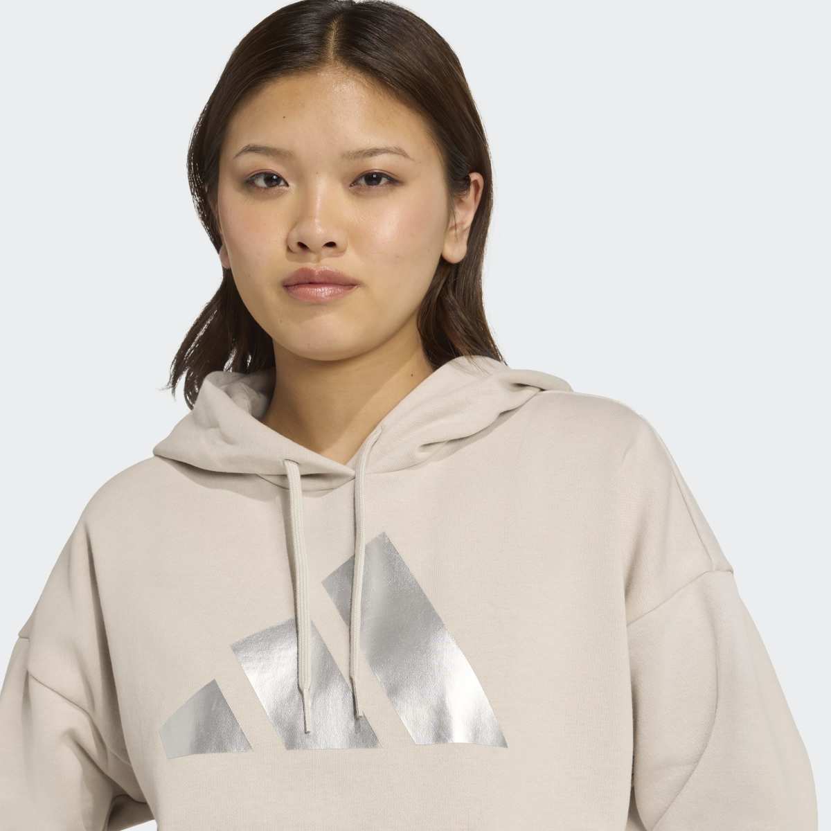 Sweatshirt de Mulher Holiday Metallic Graphic Bege-4