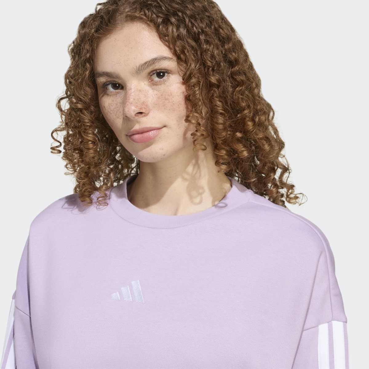 Sweatshirt de Mulher Essentials Fleece 3 Faixas Violeta-4