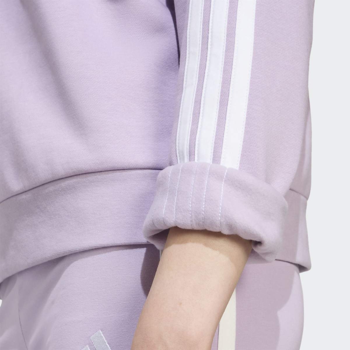 Sweatshirt de Mulher Essentials Fleece 3 Faixas Violeta-5