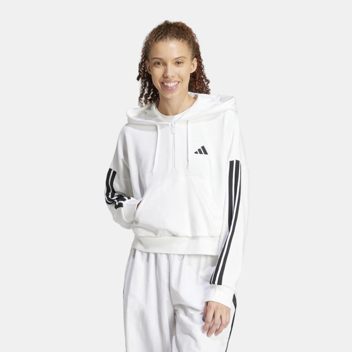 Imagem 0 de Sweatshirt de Mulher Essentials French Terry Quarter-Zip 3 Faixas