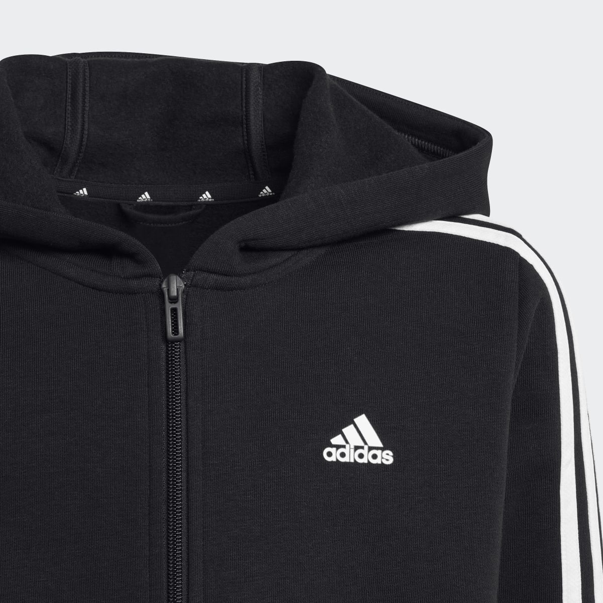 Sweatshirt de Criança Essentials Fleece 3 Faixas Preto / Branco-3