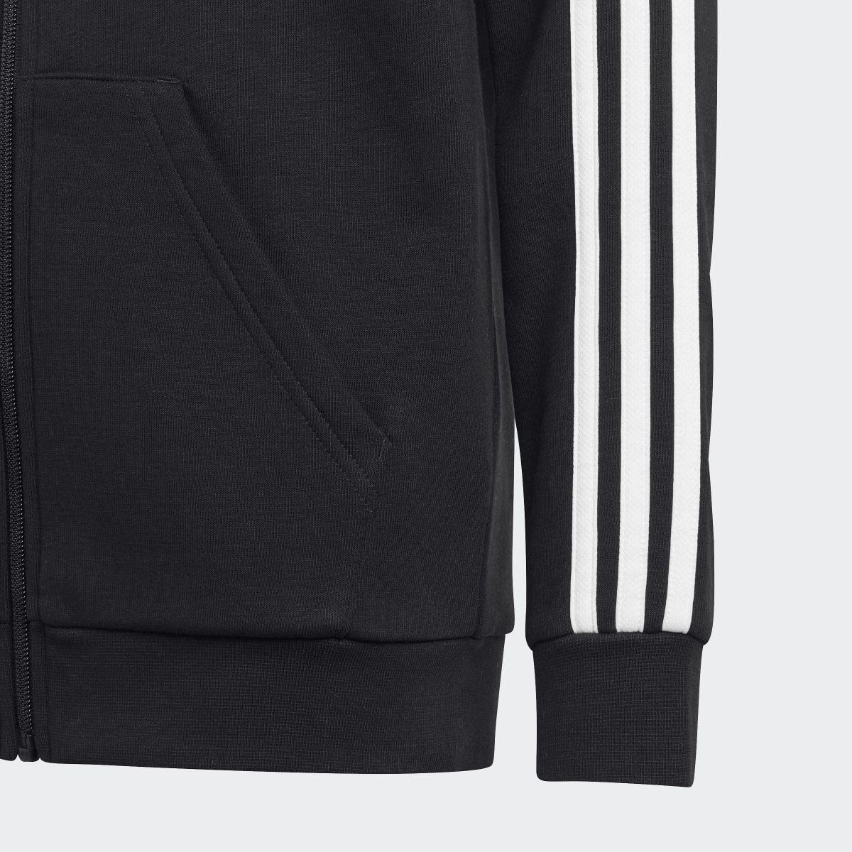 Sweatshirt de Criança Essentials Fleece 3 Faixas Preto / Branco-4