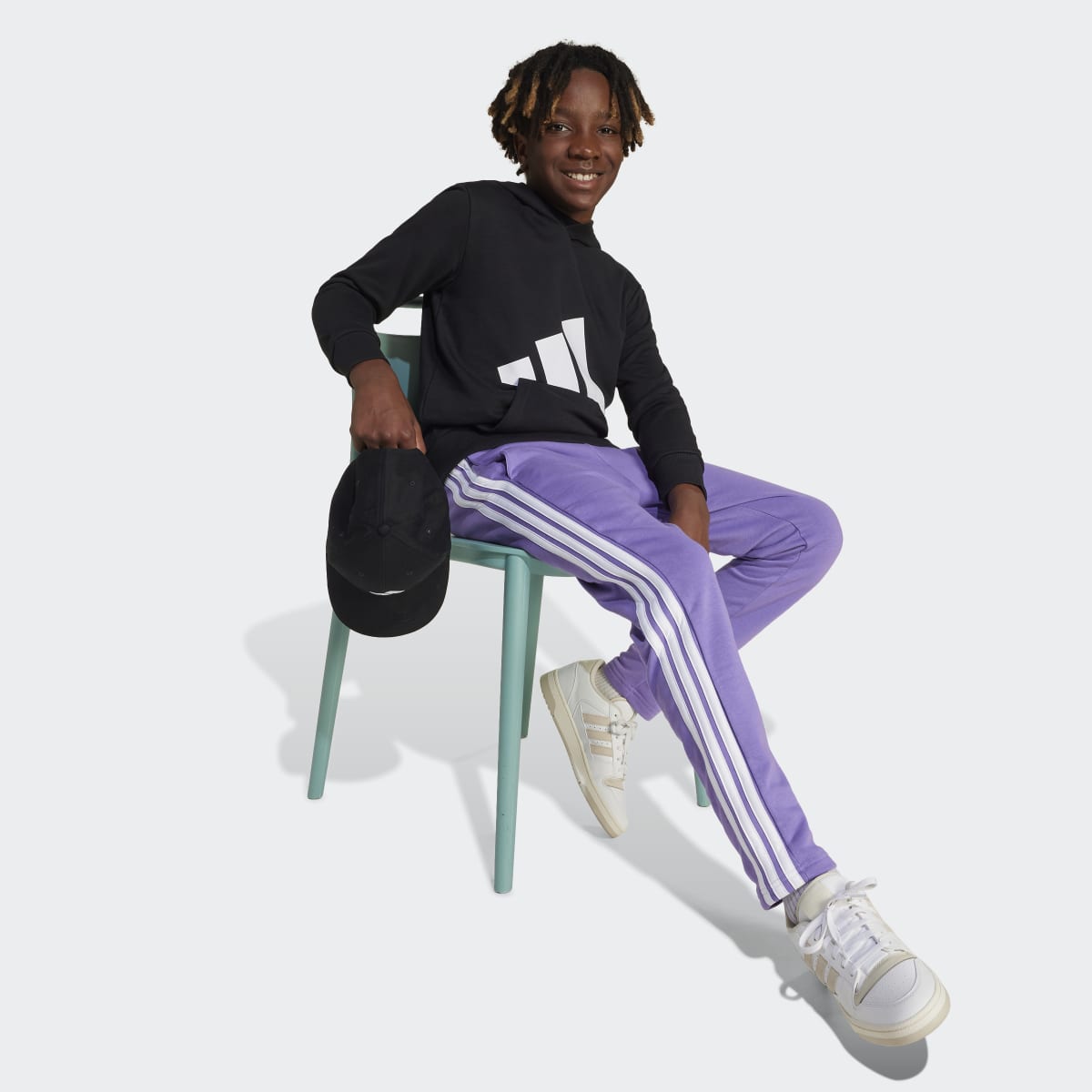 Sweatshirt de Criança com Capuz Essentials Preto-4