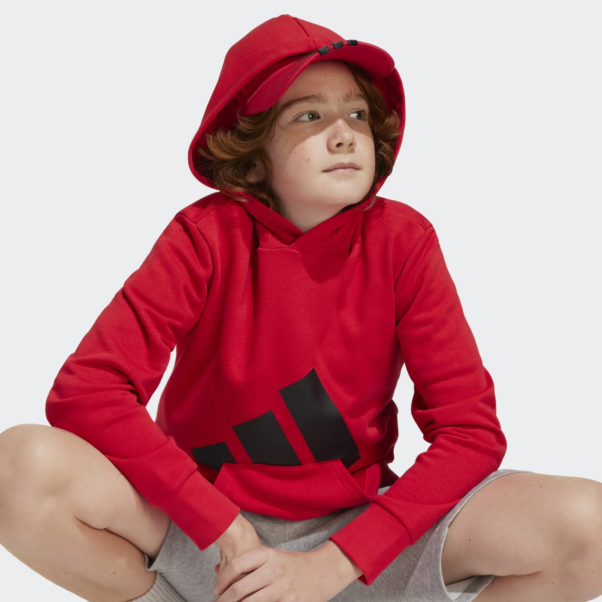Sweatshirt de Criança com Capuz Essentials Vermelho-3