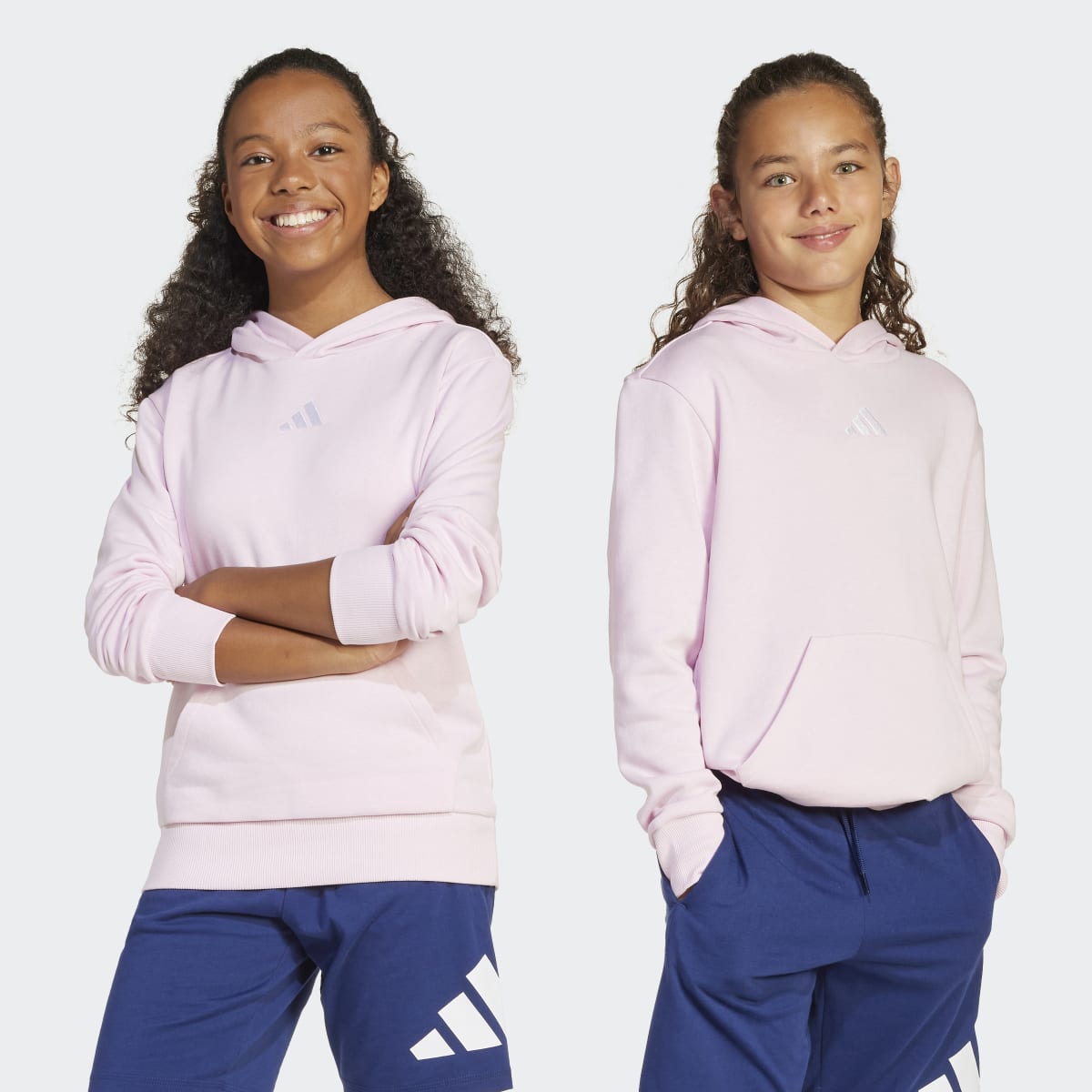Sweatshirt de Criança com Capuz Essentials Rosa-1